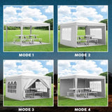 ZNTS 10'x10' Folding Canopy with 4 Removable Sidewalls Outdoor Event Shelter UPF 50+ Gazebo Portable W2185P194727