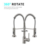 Commercial Kitchen Faucet with Pull Down Sprayer, Single Handle Single Lever Kitchen Sink Faucet W1932P172328