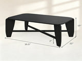 Modern Rectangular Coffee Table, Engineered Wood Center Table with Rubber Wood CrossLeg Base, 132 95045589