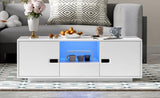 U-Can Modern High Glossy Rectangle Coffee Table, Stylish Center Table with Storage Space, Accent N724P294656K