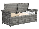 106*52*46cm Iron Frame Can Accommodate Gray Gradient Footstool Locker Rattan Locker 16976080