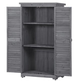 ZNTS TOPMAXen Garden Shed 3-tier Patio Storage Cabinet Outdoor Organizeren Lockers with Fir WF285327AAE