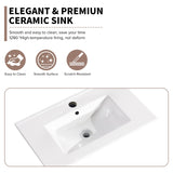 ZNTS 30 Inch Bathroom Ceramic Sink Basin, White W1550P168218