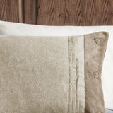 7 Piece Faux Suede Comforter Set Tan Queen B03597129