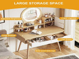 Makeup Vanity Desk 3 Adjustable Lighted Mirror solid wood table feet , Dressing Table Set 08035999