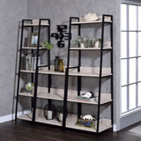 Natural and Black Ladder Bookshelf B062P184594