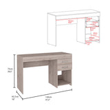 Ibare Two Drawer Computer Desk, One Lower Shelf -Light Gray B07091873