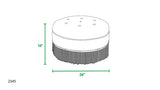 Yolanda 24" Round Upholstered Accent Ottoman, Almond White Chenille B2719P280167