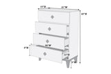 Modern Design Bedroom Furniture 1pc Cream 4 Drawers Beautiful Chest with Faux Marble Top B011P262327