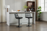 Set of 2 Rattan Bar Stool, 360 Swivel Bar Chair, Counter Height Chair with Footrest for Kitchen, W1752P217911