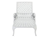 193*64.5*93cm Backrest Adjustable Courtyard Cast Aluminum Lying Bed White 04914009