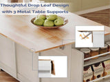 2 Barn Doors with Sliding Rails 3 Drawers 3 Shelves Serving Cart Rubberwood Countertop MDF Cabinet 28967447