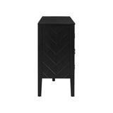 U_STYLE Four-Door Sideboard with Geometric Line Patterns and Vintage Metal Handles for Timeless N711P178748B