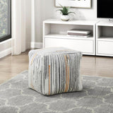 Modern Square Pouf Jacquard Fabric Upholstery Ottoman, Footstool, Non-Slip Floor Pouf, Bean Bag B011P251652
