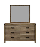 1pc Contemporary Six Drawer Dresser Bedroom Solid Wood Wooden Brown Melamine Finish Rustic B011P228966