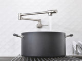 Brass Folding Faucet 1/2'' NPT Wall Mount Kitchen Faucet Two Handles Cold Water Tap Nickel 01254836
