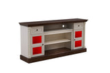 Farmhouse Fireplace TV Stand with Roman Column Styling, Up to 80-inch TV, 70-inch Modern Tall W2393P300552