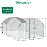 ZNTS Large Chicken Coop Metal Chicken Run with Waterproof and Anti-UV Cover, Dome Shaped Walk-in Fence W2505P171905