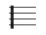 Black Heated Towel Rack for Bathroom,Wall Mounted with Intelligent Touch Screen Timer, 4-Bar Towel 22057104