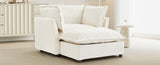 Modern Armchair Sofa 47" Cozy Upholstered Sofa Chair with Movable Ottoman, Wide Seat, Curved N719P292695A