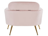 Half Disassembled Single Chair With Gold Feet And Pedals Flannelette Indoor Leisure Chair Pink 19870933