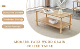 Modern 2-Tier Coffee Table for Living Room Furniture,Rectangular Center Table with Open Storage W3226P279107