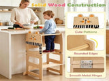 3-in-1 Convertible Toddler Learning Tower Step Stool with Chalkboard, Poplar Wood Flip Design 66238159