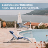Outdoor Chaise Lounge Set of 2 Patio Recliner Chairs with Adjustable Backrest and Removable Pillow W1859109830