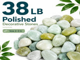 38lbs cyan River Rocks, 2-3 inch Polished Pebbles for Plants, Vase Filler, Aquarium, Landscaping, 88565484