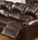 ZNTS Motion Recliner Chair 1pc Glider Couch Living Room Furniture Brown Bonded Leather HS00F6676-ID-AHD