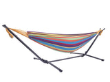 Portable Outdoor Polyester Hammock Set Black Background & Silver Flower & Colorful 37945871