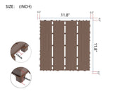 Plastic Interlocking Deck Tiles,44 Pack Patio Deck Tiles,12"x12" Square Waterproof Outdoor All W206P151697