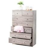 ZNTS Modern Simple 7-Drawer Dresser Gray 00534308