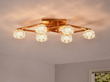 6-Light Crystal Ceiling Light for Dining Room, Modern Ceiling Lamp with Light Fixture For Entryway, W1592P251110