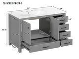 36" Gray Bathroom Vanity with Ceramic Sink Combo, Abundant Storage Cabinet -2 Soft close doors and 5 N729P183735E