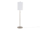 Bounty 62" Contemporary Metal Floor Lamp in Brushed Nickel with White Textured Linen Shade B202P223983