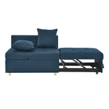 Convertible Sleeper Sofa Chair Adjustable Backrest Recliner with Pullout Sofa Bed with Wheels, W1413P227517
