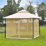 ZNTS 10ft x 10ft Outdoor Patio Gazebo Canopy Tent Beige 33119017