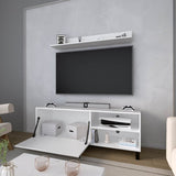 FM FURNITURE Bitter Springs Tv Stand 65" in melamine with Open Storage,pneumatic arms and 1 Door, B128P301381