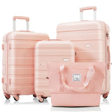 Luggage Sets 4 Piece, ABS Durable Suitcase with Travel Bag, Carry On Luggage Suitcase Set with N726P218511S