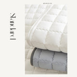 (Sky gray 180cm*200cm) Cotton-Padded Waterproof Mattress Protector, Dust-Proof Bed Cover (Without 27138489