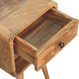 Artisan Furniture Solid Wood Mini Oak-ish Curve Lower nightstand B182P279316