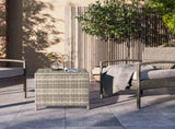 Outdoor PE Wicker Side Table with Storage, Patio Rattan End Table Square 36043080