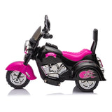 Kids Ride On Motorcycle Toy, 3-Wheel Chopper Motorbike with LED Colorful Headlights Horn, Pink 6V W2823P220542
