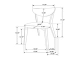 Set of 2 Dining Chairs With Black Leatherette Seat, Dark Walnut B016P368770