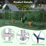 10x3FT Metal Chicken Coop Run Backyard Hen House Poultry Habitat Cage w/Cover W2505P151984
