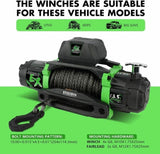 ZNTS STEGODON Electric Winch 13500lb 12V Synthetic Rope Towing Truck Jeep Off-Road W121846224