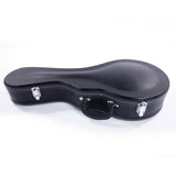 F-Style Microgroove Pattern Leather Wood Mandolin Case Black 93153544