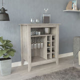 Essential Bar Cabinet, One Open Shelf, Six Built-in Wine Rack, One Drawer -Light Gray B20091858