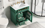 30" Bathroom Vanity with Sink, One Tip-out Drawer, Three Drawers, Door Shelf, Soft Closing Door, N759P227429G